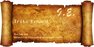 Iritz Erhard névjegykártya